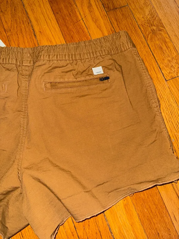 Vuori vintage rip stop short Elastic Waist Utility Brown size large organic - Image 6