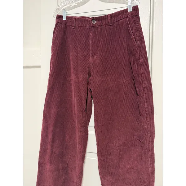 Old Navy Women Burgundy Corduroy High Waisted Wide Leg Pants Maroon Pants 10 - Image 12