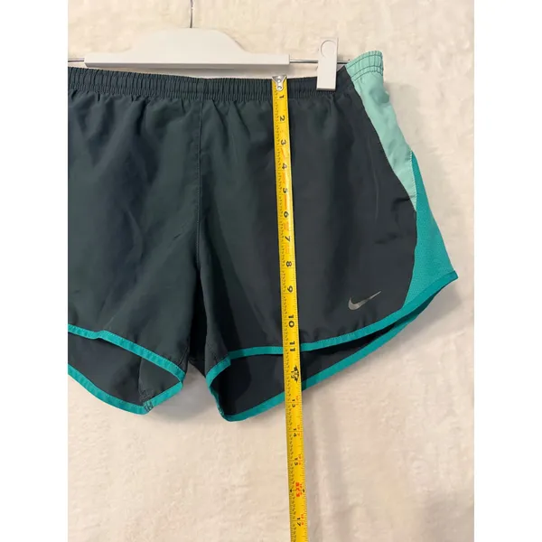Nike Dri-FIT Running Shorts Womens Grey‎ Teal Mint Green Athletic Training 3in - Image 2