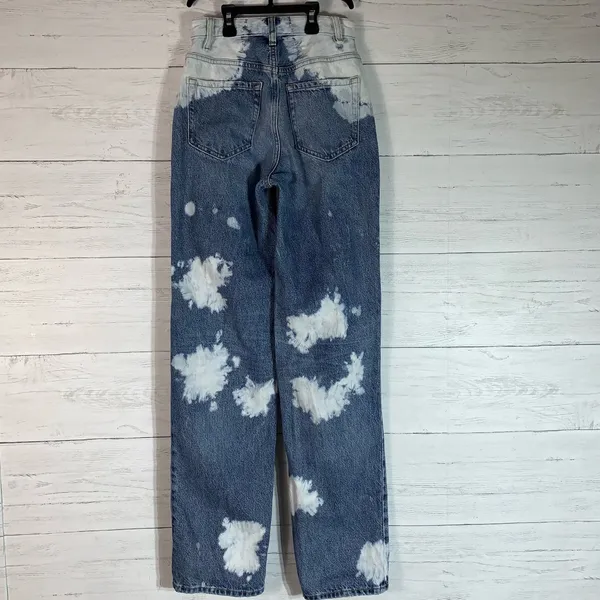 Pac Sun 90s boyfriend high rise straight leg bleached jeans sz 23 - Image 4