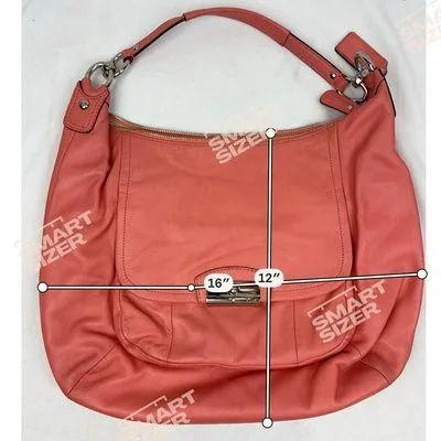 Coach Kristin F22309 Coral Pink Large Smooth Soft Leather Hobo Shoulder Bag - Image 2
