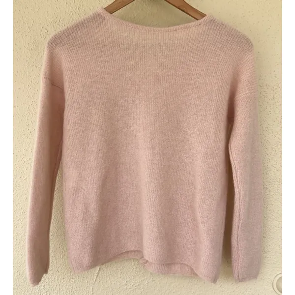 SEZANE Gaspard Mohair Alpaca Cardigan Button Down Rib Sweater XS Pink Coquette - Image 7