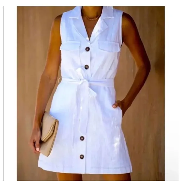 ✨HP✨VICI Vital Style Pocketed Utility White Sz Large Dress✨ - Image 2