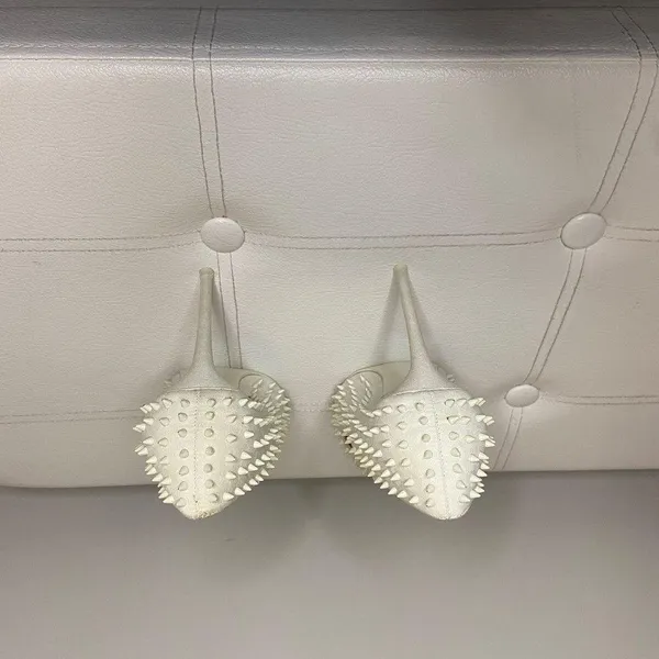 Steve Madden Off White Studded Vala Si Vala Heels Sz 5.5 - Image 6