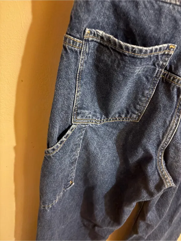 Free People Tinsley Baggy High Rise Straight Leg Jeans in Dark Romance - Image 8