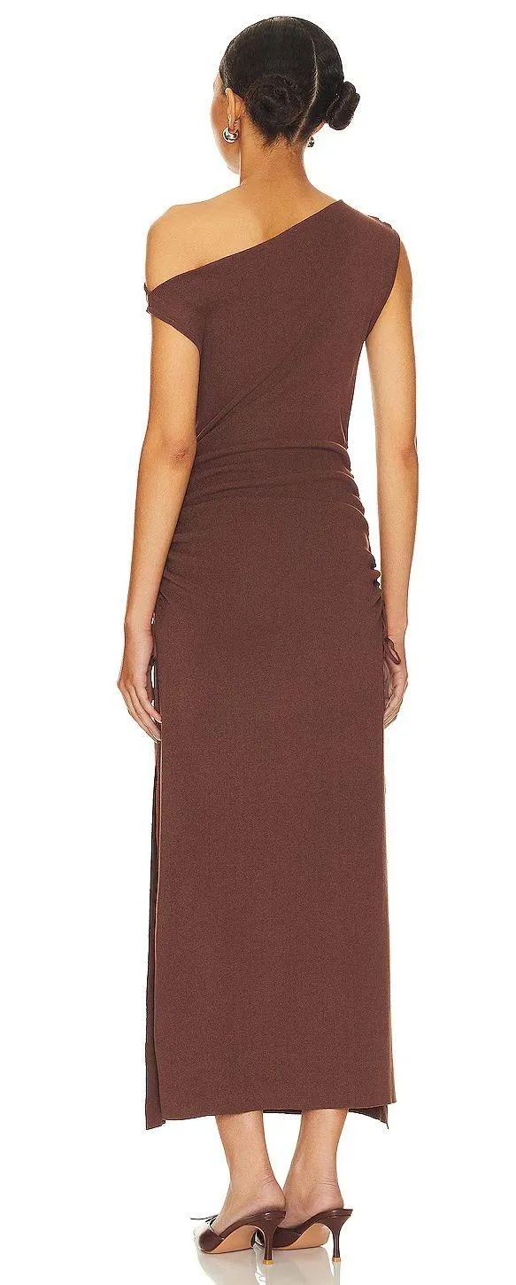 LIONESS NWT Original Sin Midi Dress in Chocolate. Size Medium - Image 4