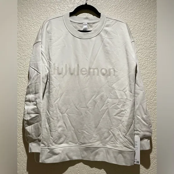 Lululemon NWT Perfectly Oversized Crewneck Sweatshirt Pullover Bone 6 graphic - Image 2