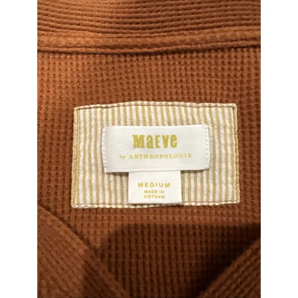 Anthropologie Maeve Eliza Henley Babydoll Tunic Top Brown Waffle Knit‎ Boho - Image 5