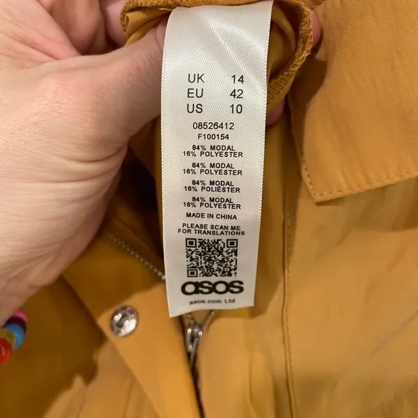 ASOS Mustard Yellow Utility Jumpsuit Wide Leg Belted Waist Size L NWT - Image 8