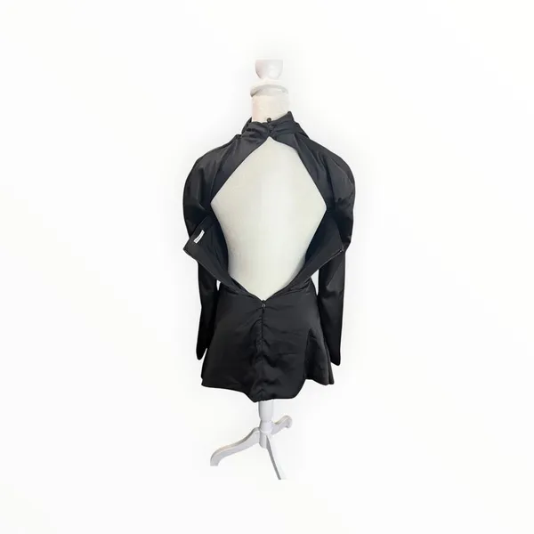 House of CB Toira Black Draped Corset Satin Cutout Mini Dress XS - Image 8
