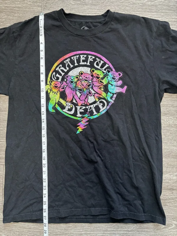 Black Grateful Dead Dancing Bears T-shirt with A Rainbow Graphic Size Large - Image 5