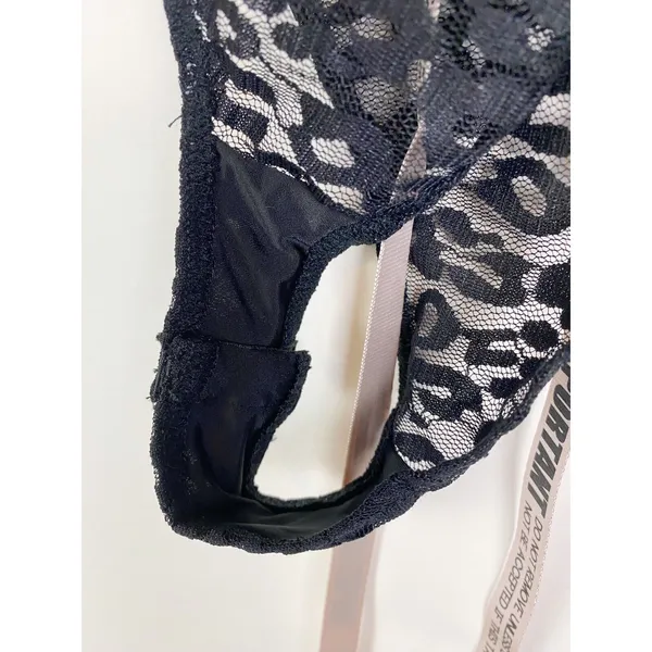 HOUSE OF CB Carmine Sheer Black Lace Long Sleeve Bodysuit XS NWT - Image 8