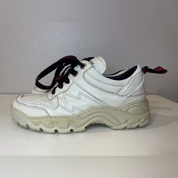Zadig & Voltaire Women’s Blaze Stylish White Leather Sneakers Size‎ 7.5 (38) - Image 3