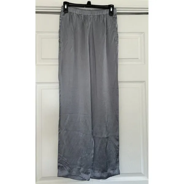 Madewell Straight Leg Full Length Pants in Satin Dusk Grey Size M (#4) - Image 5