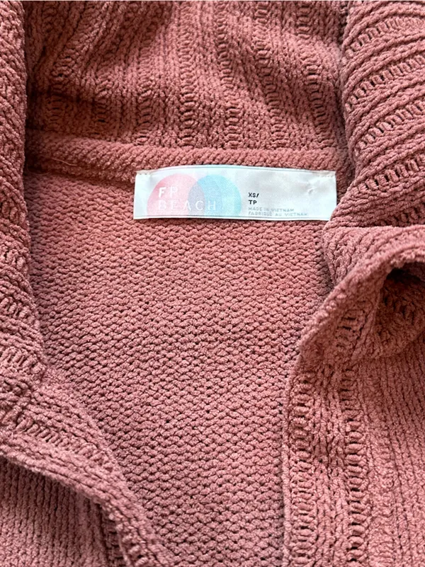 Free People Beach Grace Pullover Sweater V-Neck Slouchy Relaxed Fit Boho Beachy - Image 5