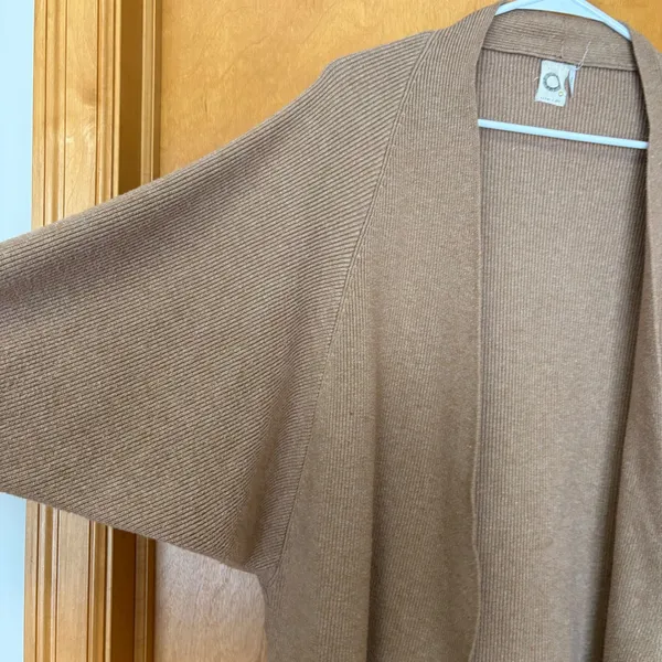 AKEMI + KIN Beige Ribbed Kimono Cardigan Sweater One Size‎ - Image 3