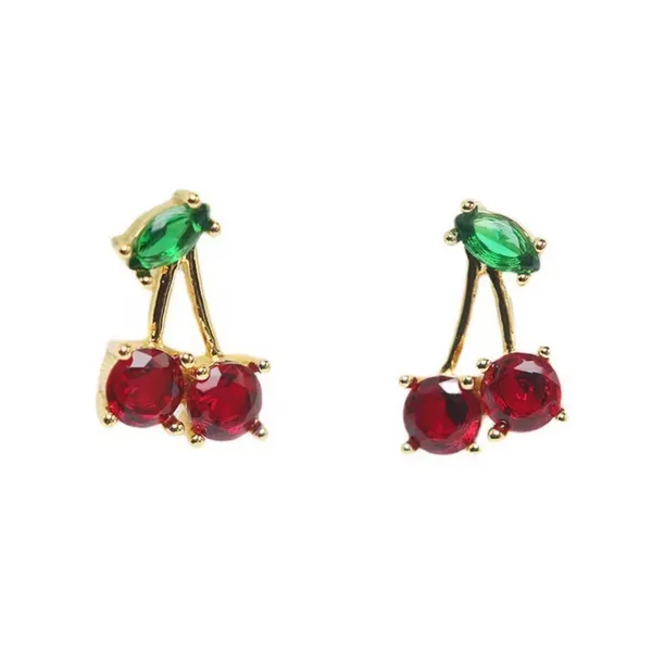Cherry Gemstone Earrings Red - Image 2