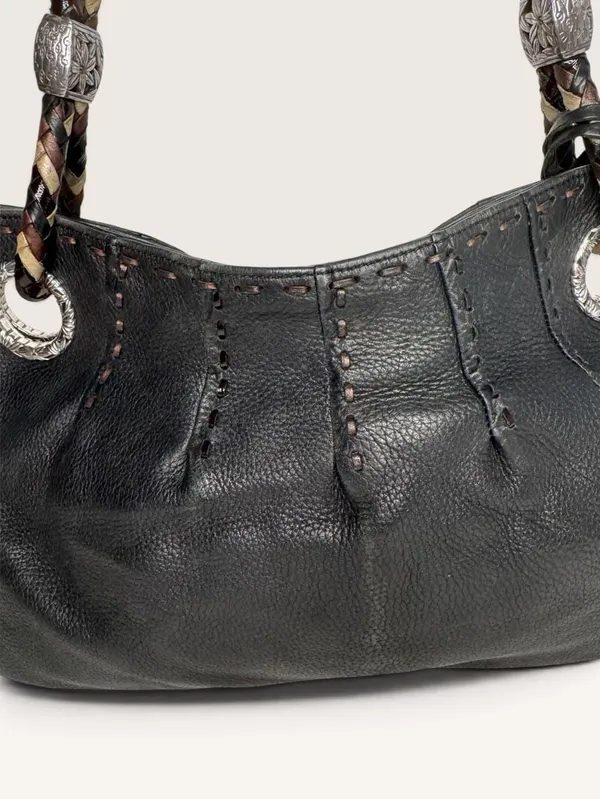 Brighton Baretta Black Pebbled Leather Shoulder Bag - Image 3