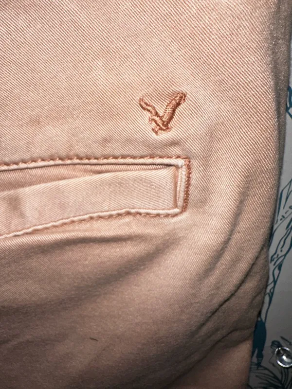 American Eagle Outfitters Pink Tan Denim Shorts - Image 3