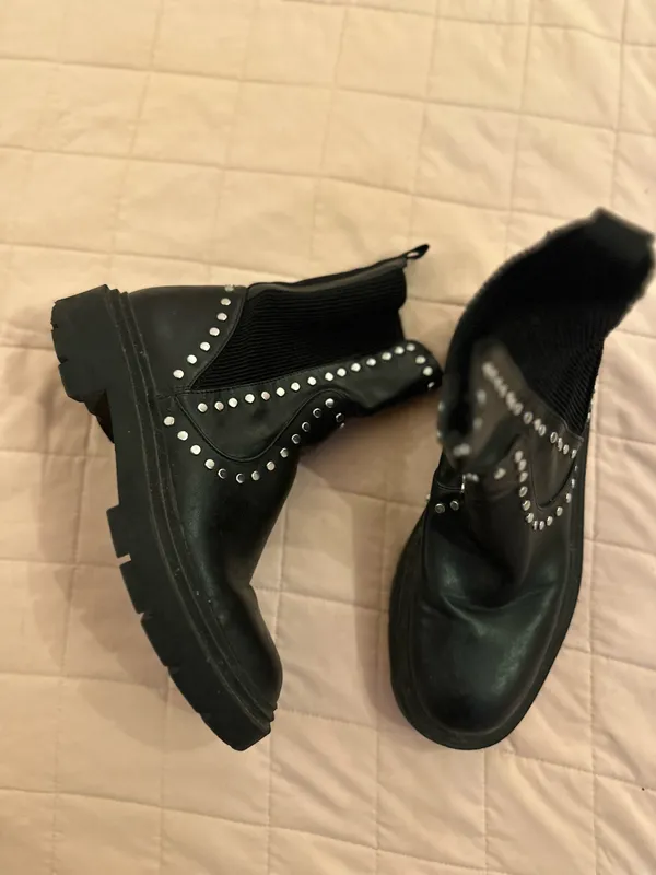 Zara Black Studded Boots - Image 4