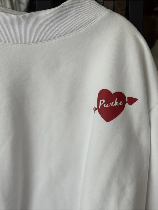 PARKE Set Valentine’s mockneck Boxer sweatpants wide leg flare fleece sweatshirt - Image 6