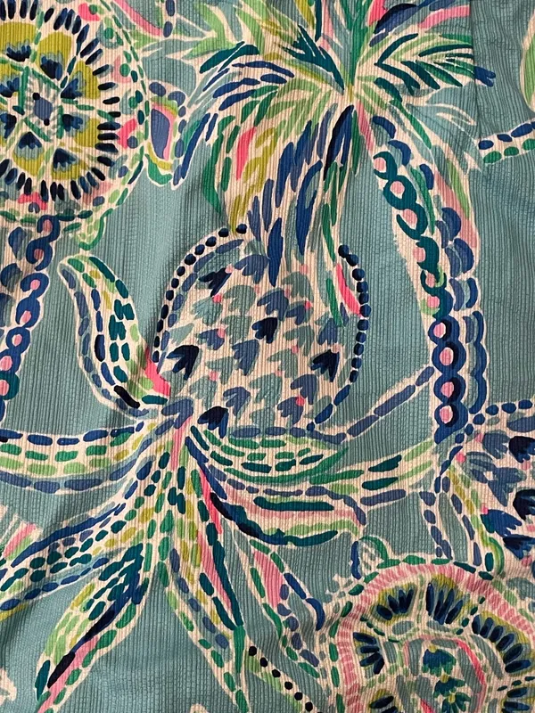 Lilly Pulitzer Patty Skorts Floral Printed Skirt Bermuda Blue Turtle Size 00 - Image 4