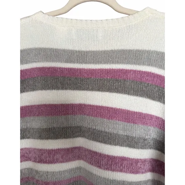 Alfred Dunner Acrylic Striped‎ Pullover Sweater Pink Women's Size Large - Image 4