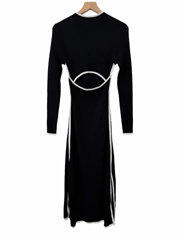 DISSH Binding Black Long Sleeve Knit Maxi Dress Size Large NWT - Image 2