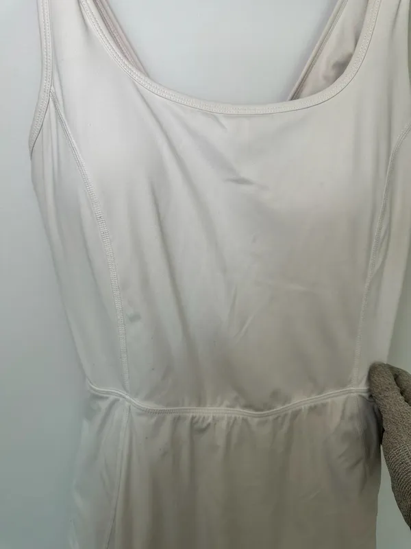 Halara Athletic Dress Size L White Scoop Neck Built-In Shorts - Image 4