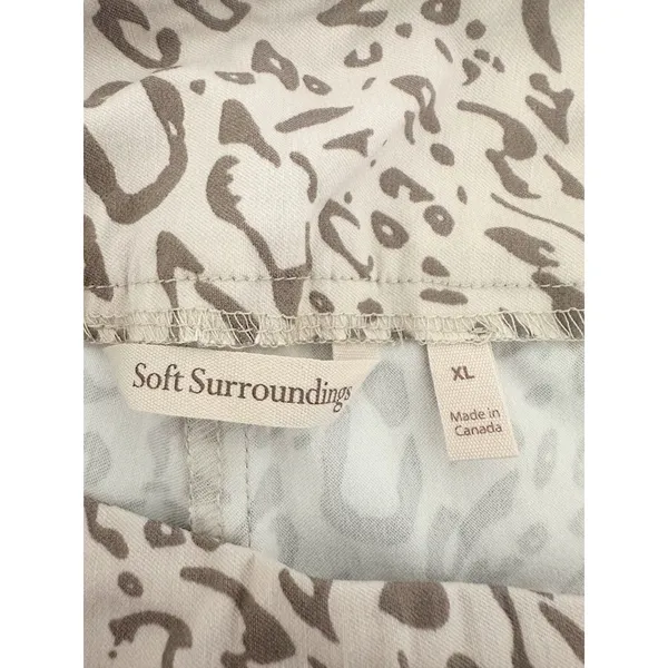 Soft Surroundings XL Womens Pull On Stretch Sarianne Pants‎ Animal Leopard Print - Image 5