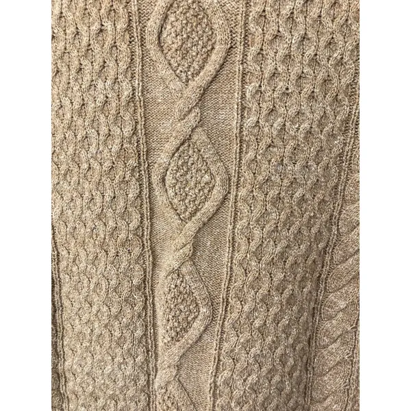 Gap Cottage Cozy Fall Indie Gritty Boho Cable Knit Oversize Brown Sweater Medium - Image 6
