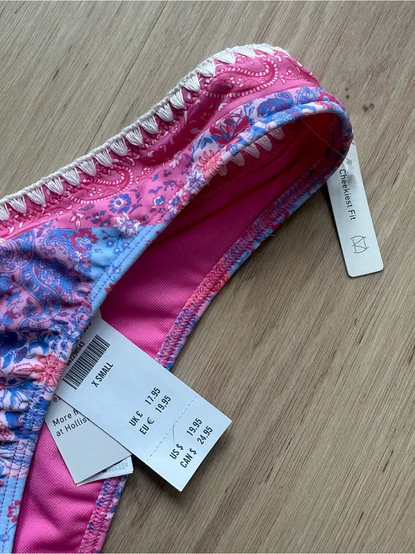 NWT Hollister Pink Patchwork Coupe Cheekiest Bikini Bottoms - Image 7