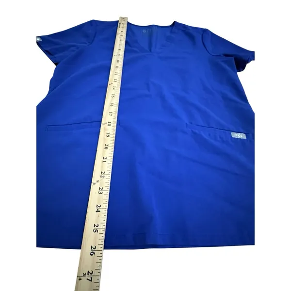 FIGS Technical Collection Size Small Casma Three Pocket Scrub‎ Top Blue #EE9-3 - Image 4