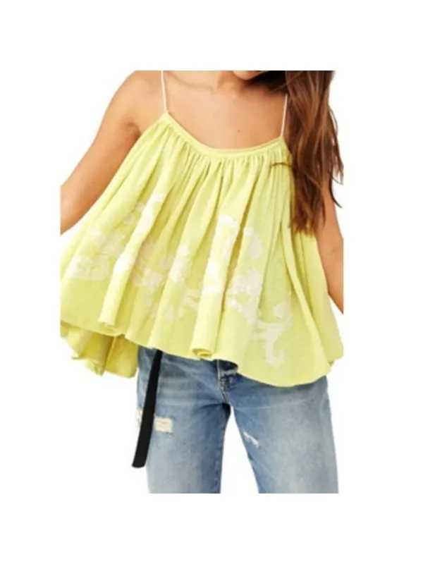 Free People On Clouds Swing Tank In Lemon Ivory Combo S - Image 3