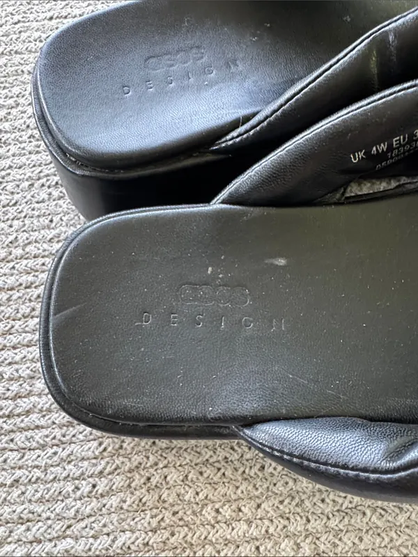 ASOS Black Padded Flip Flop Platform Sandals Sz 6 - Image 4