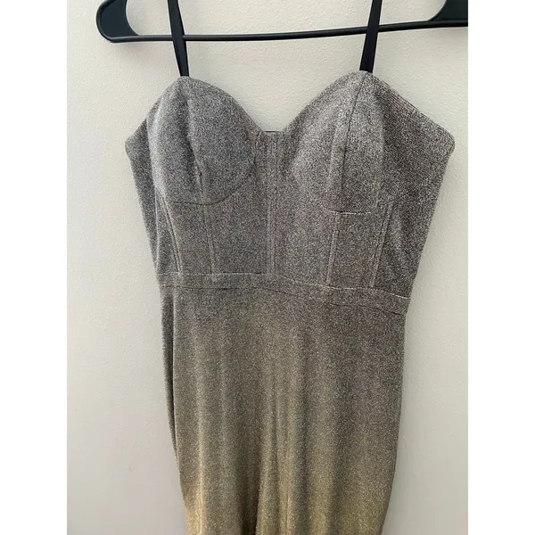 New Blondie Nites Metallic Glitter Corset Gown Size 9 Formal Prom Dress - Image 3