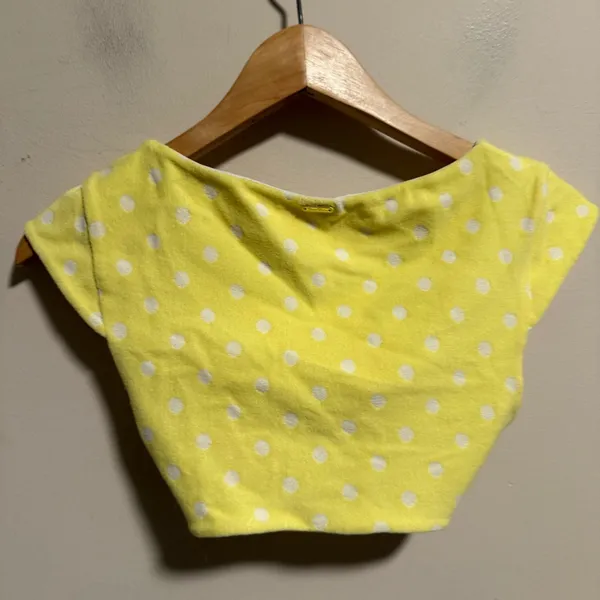 Beach Bunny Polka Dot Lemon Tie Crop Bikini Swim Top- Size Small - Image 9