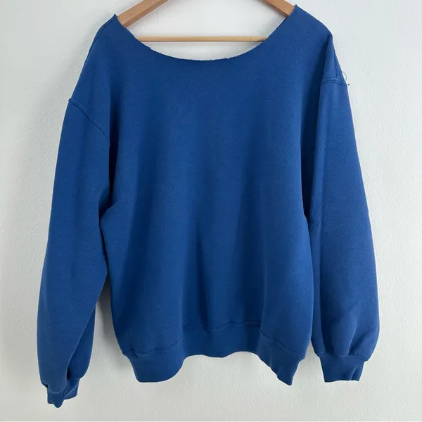 Russell Athletic Blue Dolphins off the shoulder sweatshirt - Image 5
