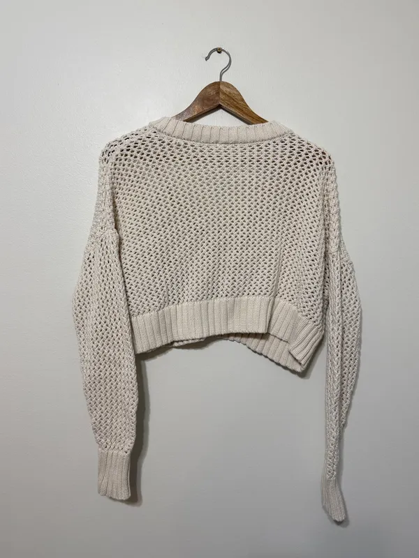 Aerie Crochet Knit Sweater Size Small - Image 6
