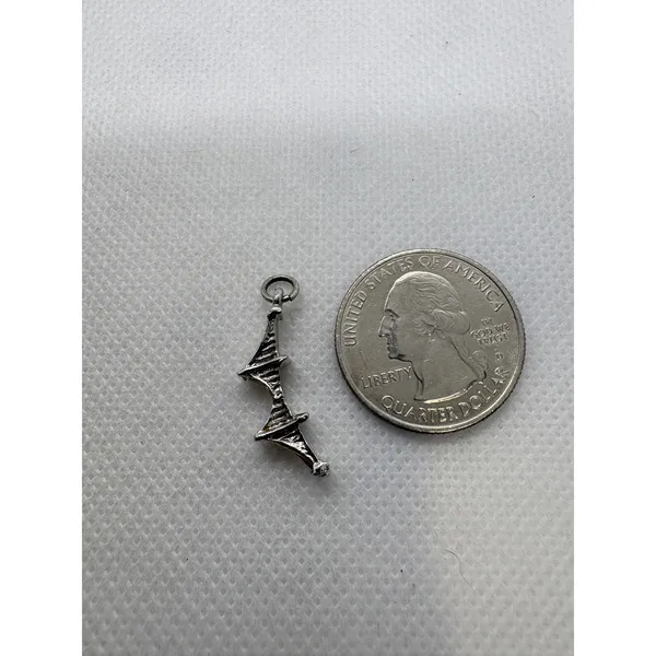 Vintage Silver Tone Golden Gate Bridge San Francisco Souvenir Charm Pendant - Image 7