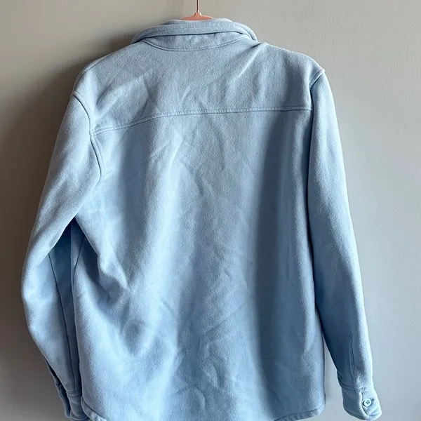 aritzia baby blue cozyfleece button up sweatshirt - Image 3