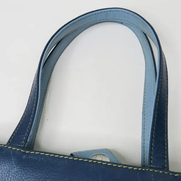 Vintage Y2K Rolfs Genuine Leather Blue Leather Mini Bag - Image 7