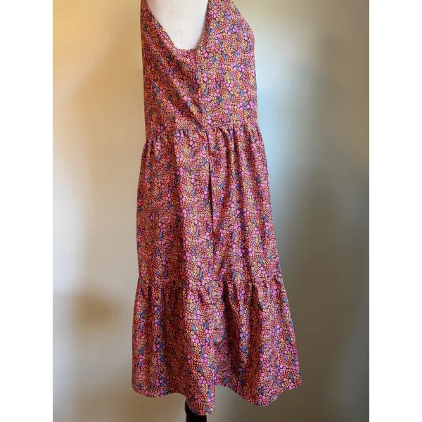Pacific‎ Trail Floral boho Babydoll mini Dress Burgundy Pink whimsi beach dainty - Image 2