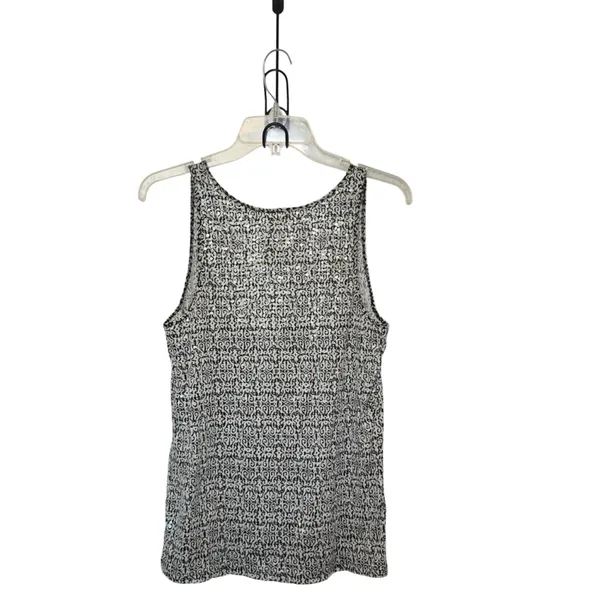 J.‎ Crew Medium Black White Sequined Scoop-Neck Tank top Whimsigoth Indie Sleaze - Image 2