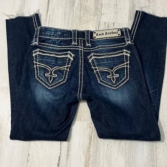 Rock Revival Sharon Skinny Raw Hem Jeans Size 25 - Image 2