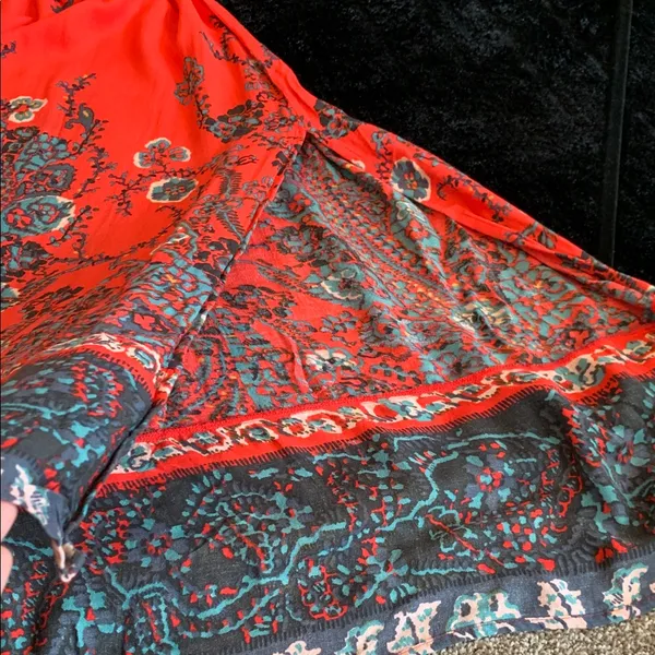 Free People If You Only Knew Maxi Dress Red Boho Peasant Caftan Cottagecore S - Image 10