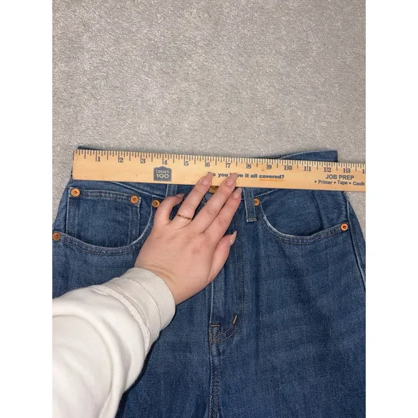 Madewell Blue Jeans Baggy Straight Leg 24 High Rise‎ Denim Pants Cotton Hemp - Image 9