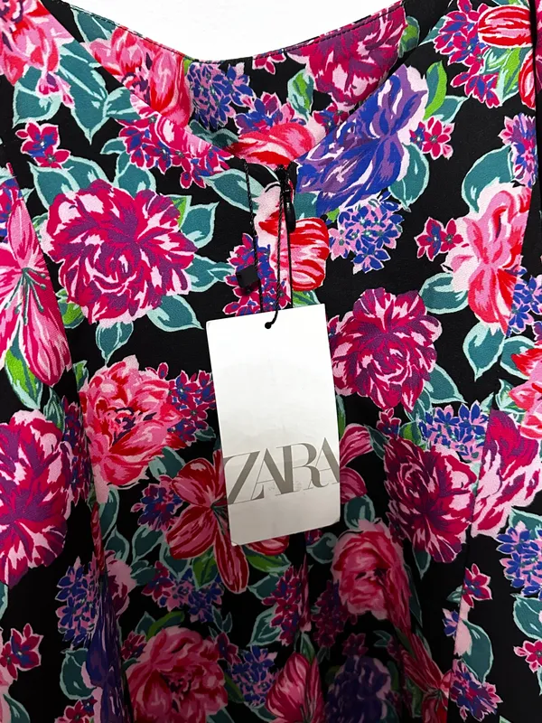 floral print sweetheart neckline Puffsleeve longsleeve mini dress - Image 4