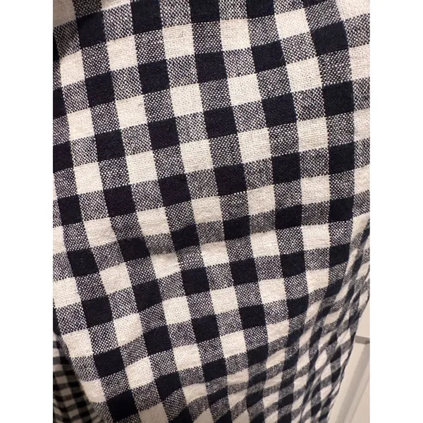 J. Crew Holland Gingham Pants Navy White Linen Cotton Blend‎ Crop Size 6 - Image 8
