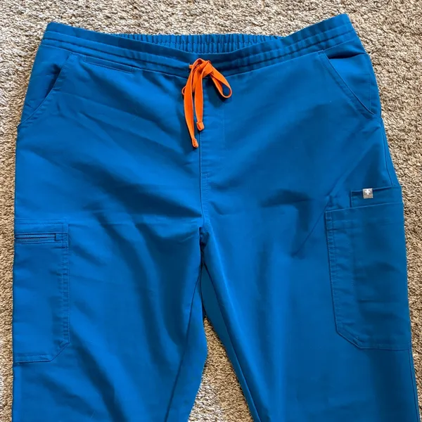 Figs Women's Alps Blue Yola‎ Skinny Straight Leg Scrub Pants Large - Image 4